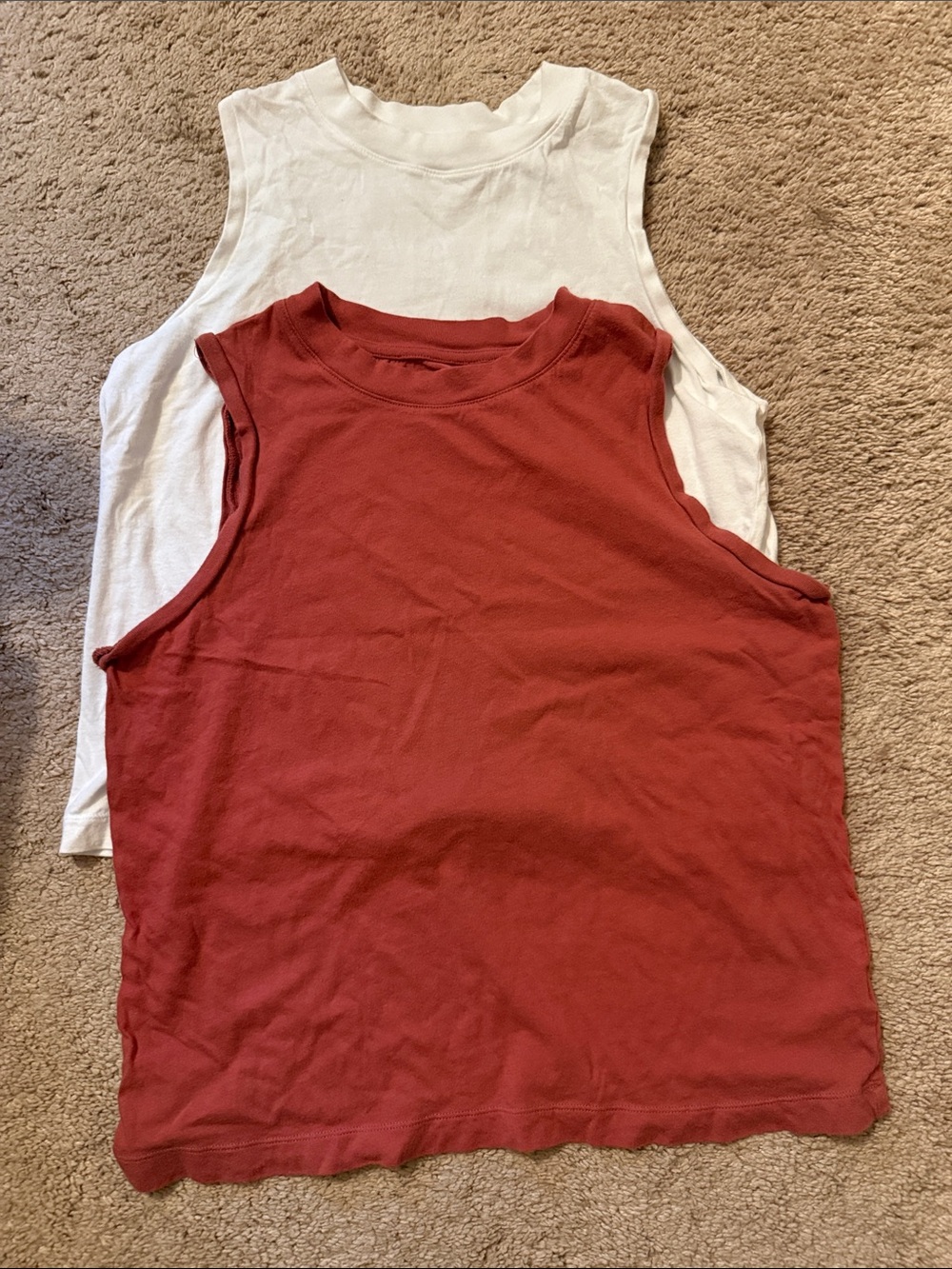 A New Day Sleeveless Tank Top bundle - Rust Red and White